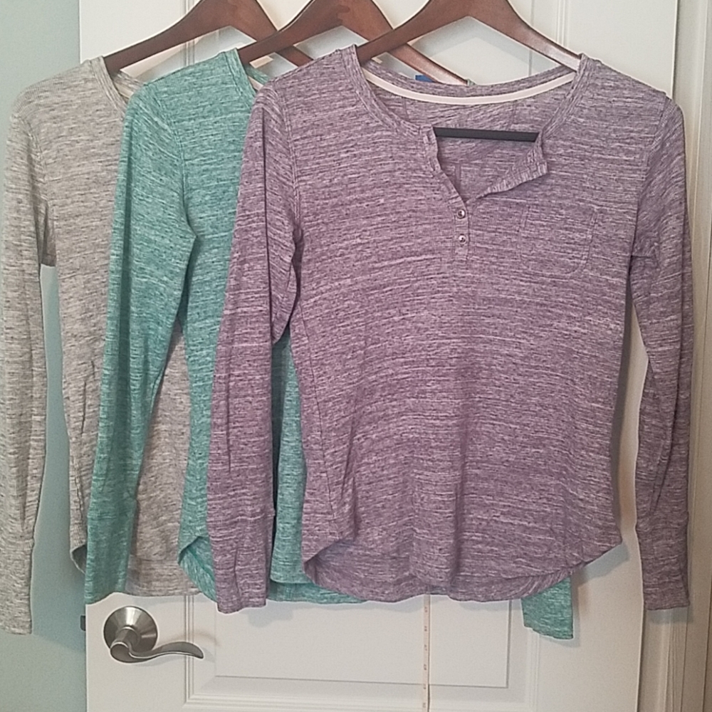 3 Henley shirts Medium